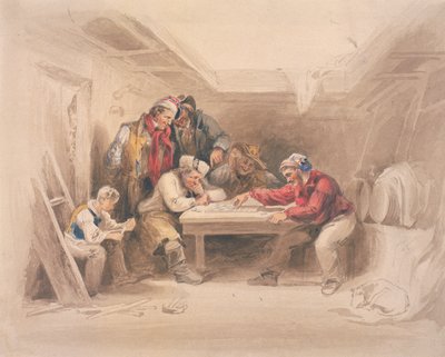 Contrebandiers jouant aux dames - Henry Perlee Parker